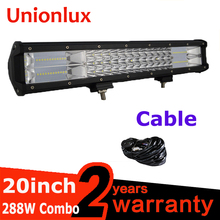 288w 20 INCH Offroad Car LED Work Light Bar Waterproof Combo Beam 12v 24v Auto Truck LED Light Bar PK126W 144W 2024 - buy cheap