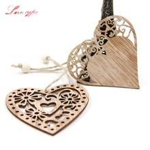 12PCS 3Styles can option Heart Wooden Pendants Ornaments Home Wedding/Christmas Party Decorations DIY Craft Supplies Kids Gift 2024 - buy cheap