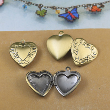 20mm 20pcs Heart Photo Frame Locket Box,Brass Bronze Tone Pendant European style Craft,Jewelry Finding Pendant 2024 - buy cheap