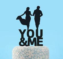 glitter Wedding Cake Topper Couple Silhouette Bride & Groom,You and Me decor free shipping color to choose 2024 - buy cheap