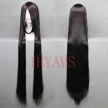 Enma Ai Hino Rei Akiyama Mio 120cm Black Long Straight Synthetic Full Bangs Cosplay Anime Wigs Heat Resistance +Wig Cap 2024 - buy cheap