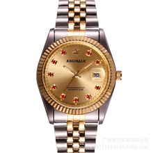 Топ Reginald брендовая мужская одежда Стиль Бизнес часы Сталь браслет золотые мужские кварцевые часы ко Дню Святого Валентина подарок для мужчин, подарок 2024 - купить недорого