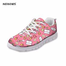 INSTANTARTS Spring Women Flats Shoes Cute 3D Cartoon Nurse Print Teens Girls Mesh Flats Shoes Comfortable Female Sneakers Shoes 2024 - buy cheap