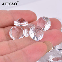 Junao-miçangas redondas para scrapbook, 6, 8, 10, 18, 20, 25mm, cristais, diamantes, strass, ponta traseira, para diy 2024 - compre barato