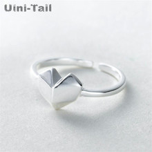 Uini-Tail classic hot creative design 925 sterling silver origami heart opening adjustable ring fashion tide flow jewelry GN705 2024 - buy cheap