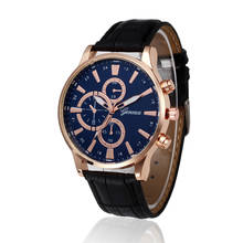 Business Style Black Dial Watches Mens Luxury Brand Retro Design Leather Strap Analog Quartz Wrist Watch Sport Clock #YY 2024 - buy cheap