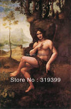 Картина маслом Леонардо да Винчи, картина на льняном холсте, St John in the Desert (Bacchus), Бесплатная быстрая доставка, 100% ручная работа 2024 - купить недорого