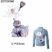 Zotoone patches de flores brancas para roupas, adesivos de transferência de calor para prensa de calor para roupas infantis, camiseta e 2024 - compre barato