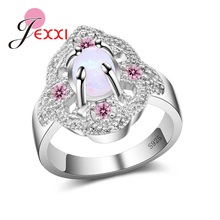 Charming Queen Round Design Opal Rings For Fashion Women 925 Sterling Silver Cubic Zirconia Best Gift Pretty Hot In Summer 2024 - buy cheap