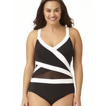 Plus Size Mesh Swimwear Women One Piece Swimsuit 2018 New Large Size Monokini Swim Suit Bathing Suits Female Beachwear Bodysuit 2024 - buy cheap