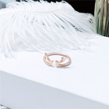 Yun ruo anel de chifre de cervo, novo anel da moda com cor de ouro rosa para mulheres, presente de natal de aço titânio, joias que acabam no escuro 2024 - compre barato