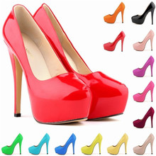 women pumps PU Slip On 14CM Thin Heels  Round Toe Candy color Party OL Office high heels shoes woman 2024 - buy cheap