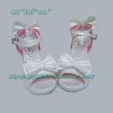 Princess sweet lolita gothic lolita sandals custom  lolita cos punk bow princess sandals an9813 chromophous  lolita shoes summer 2024 - buy cheap