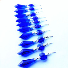 Lustre de vidro suspenso, lustre azul de cristal 20 pol., peças de lâmpada de pendurar para decoração de topper de bolo de casamento