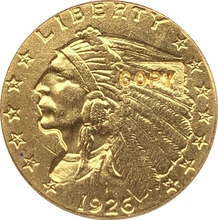 24-K gold plated 1926 $2.5 GOLD Indian Half Eagle Coin Copy Free shipping 2024 - buy cheap