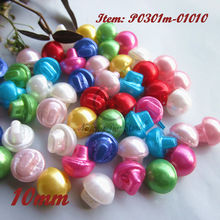 250 pcs 10mm cor misturada/uma cor shank botões de pérola colorido imitação de pérolas botões para acessórios de decoração de costura 2024 - compre barato