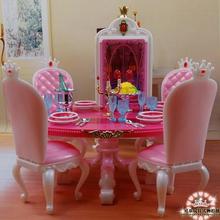 genuine for princess barbie dining table furniture set 1/6 bjd doll accessorie kitchen cabinet toy gift 2024 - buy cheap