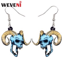 WEVENI Acrylic Halloween Beast Devil Skull Earrings Drop Dangle Trendy Punk Jewelry For Women Girls Teen Party Charms Dropship 2024 - buy cheap