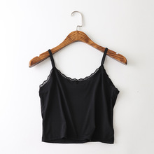 Bandagem de espaguete feminina, camisola de mulheres, preto, branco, renda, bralette, sexy, alça, regata, crop top, gola em u, praia, regata, camis 2024 - compre barato