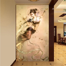 beibehang Custom wallpaper 3d mural living room entrance background Feitian photos fairy ceiling of bedroom papel de parede 3d 2024 - buy cheap