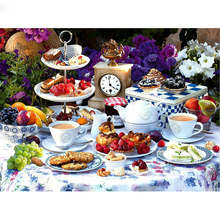 5D Diamond embroidery breakfast stickers diy diamond painting cross stitch full square drill delicious food mosaic rhinestone 2024 - buy cheap