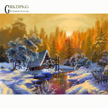 Needlework 5D DIY Diamond Painting Snow scene Sunset drill Embroidery Patterns Cross Stitch Mosaic diamond Rhinestone Home decor 2024 - buy cheap