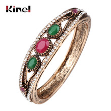 Kinel 2021 Fashion Turkey Red Bangle For Women Party Accessories Bohemia Vintage Jewelry Brand Bracelets Bangles 2024 - buy cheap