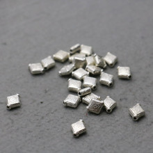 10PCS Rhombus Alloy separate beads Jewelry Making DIY Findings components Silver-plate Hardware Metal Fittings Accessory 9*10mm 2024 - buy cheap