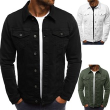 Men fashion Denim Jacket Top Slim Fit Casual Jacket Button Down Jeans Coat Outwear streetwear Vintage Mens jean clothing 3XL 2024 - buy cheap