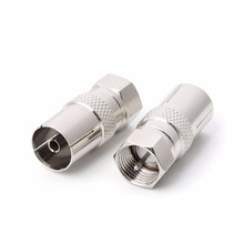 2Pcs F Type Male Plug Connector Socket to RF Coax TV Aerial Female RF Adapters 2024 - buy cheap