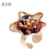 JUJIE Antique Flower Wedding Multicolor Stone Rings 2024 - buy cheap
