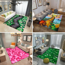 Tapete com estampa 3d antiderrapante tapis, tapete de flores para sala de estar, quarto e tapete de cabeceira e salão de beleza 2024 - compre barato