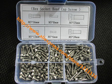 Kits de acessórios para parafusos de aço inoxidável, parafusos de cabeça sextavada série 180 tamanhos m3 m3x6/8/12/16/20/25mm 2024 - compre barato