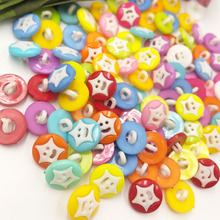100 pcs Mix Star Plastic Button lot Mix color PT56 2024 - buy cheap