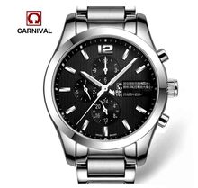 Carnival Authentic Watches Automatic Mechanical Watch Steel Belt Male Watch Luxury Men's Multifunction Watches Waterproof 2024 - buy cheap