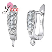 Classic U Shape Crystal 925 Sterling Silver Clasps Earring Findings For Women Clear Crystal Wholesale Fine Quality 2024 - buy cheap