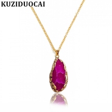 Kuziduocai New Fashion Jewelry Natural Stone Irregular Cracks Clavicle Necklaces & Pendants For Women Gifts Collier Colar  N-343 2024 - buy cheap