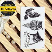 Body Art For Children Waterproof Temporary Tattoos Sticker Black Cool Owl Tattoo Translated Fake Flash Tattoo For Girl Women Men 2024 - buy cheap