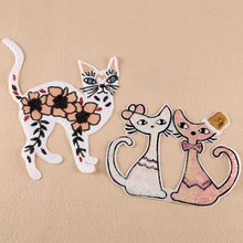 New Cartoon Paillette Flower Cat Embroidery Appliques 3D Diy Big Sequined Lover Cats Appliques Sewing On Clothes Stickers 2024 - buy cheap