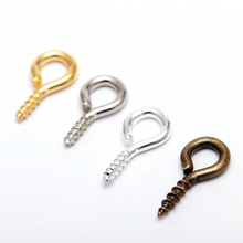 200 pçs/lote Minúsculo Pequeno Mini Eye Pinos Eyepins Ganchos Eyelets Roscado Prata Fechos Ganchos Descobertas Jóias 4x8 /5x10mm 2024 - compre barato