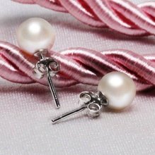 Pendientes de tuerca de perlas de agua dulce para mujer joven, Color blanco, 7MM, 925, oferta barata 2024 - compra barato