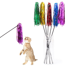 5 шт./лот интерактивная игрушка кошка с забавными палочка красочный ленты перо игрушка для обучения кошки собаки игрушки 2024 - купить недорого