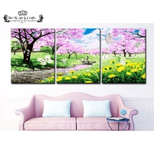 Hand Painted Abstract Canvas Painting Oil paintings Wall Art No Framed Fashion Picture painting by number Spring outing flower 2024 - buy cheap