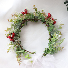 New arrival romantic berry leaf head garland Wreath hairwear bridal girl kid wedding party flower hairbands 2024 - buy cheap