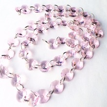 Top Quality 33FT Beautiful Pink Crystal Glass Octagon Beads Garland Strands For Wedding & Christmas Party Event Decoration 2024 - buy cheap