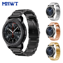 Mnwt top luxo aço inoxidável pulseira de relógio para samsung gear s3 frontier alça de substituição para gear s3 relógio inteligente clássico 2024 - compre barato