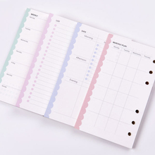 Creative 6 holes spiral notebook inner paper core, Cute daily/weekly/monthly planner refilling paper for organizer A5 A6. 2024 - buy cheap