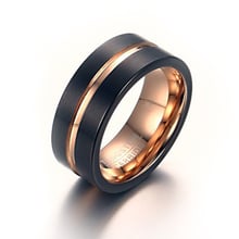 Quality Steel Tungsten Carbide Ring for Men Two Colors Rose Gold and Black Ring 2024 - buy cheap