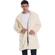 Faux Fur Coat For Men Winter Thick Warm Overcoat Simple Charming Solid Long Streetwear Fashion Luxury Male Coats Plus Size 2024 - buy cheap