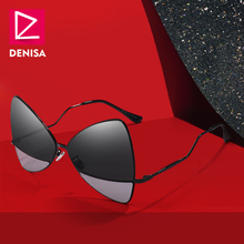 Винтажные градиентные солнцезащитные очки DENISA в форме бабочки, модные ретро-очки для девушек с бантом UV400, женские очки G31082 2024 - купить недорого